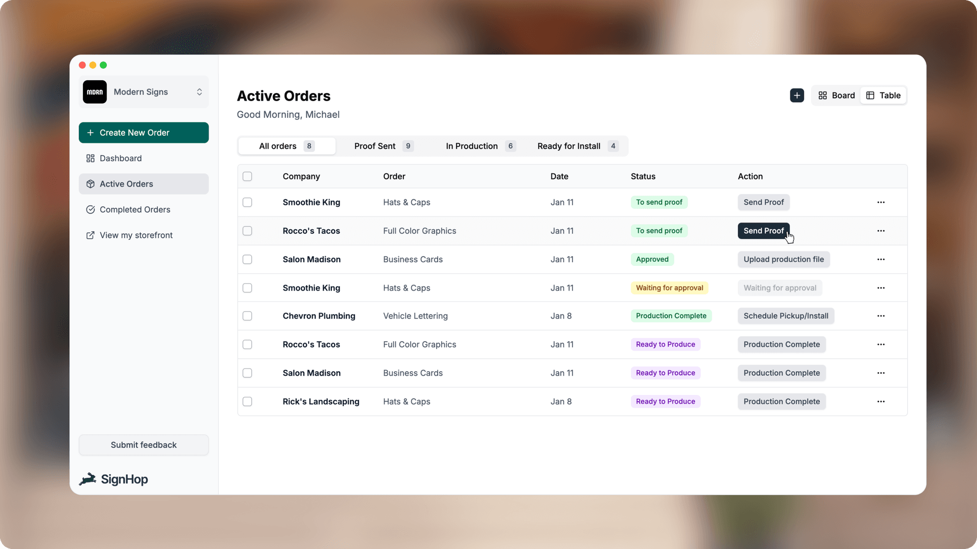 Signhop Order Management
