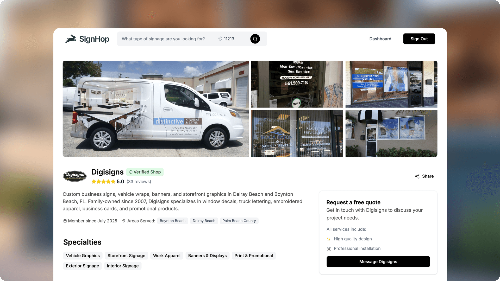 Signhop Shop Profile